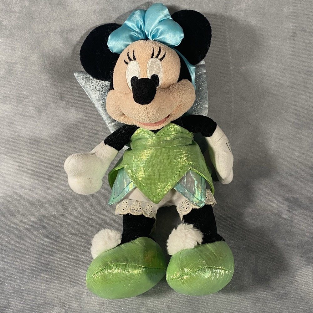 Disney Parks Minnie Mouse As Tinkerbell Bean Bag Plush Fairy Disneyland